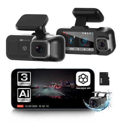 YADA Roadcam AI 3 Channel Dashcam