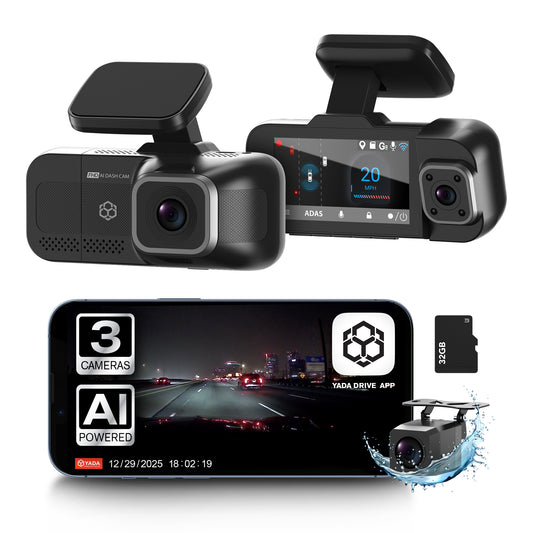 YADA Roadcam AI 3 Channel Dashcam