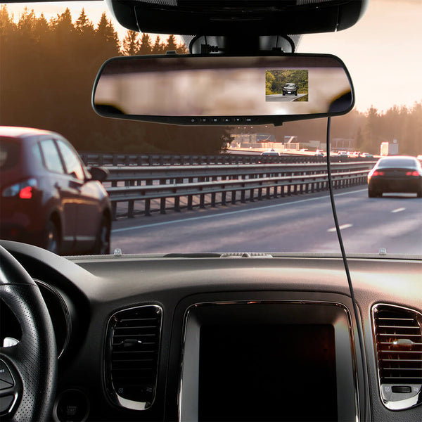 Car Dash Cam Backup Rearview Mirror Camera, 4.3 Full HD 1080P Smart  Rearview Mirror Camera for Cars, Trucks, SUV, Dual Cameras, Built-in  G-Sensor