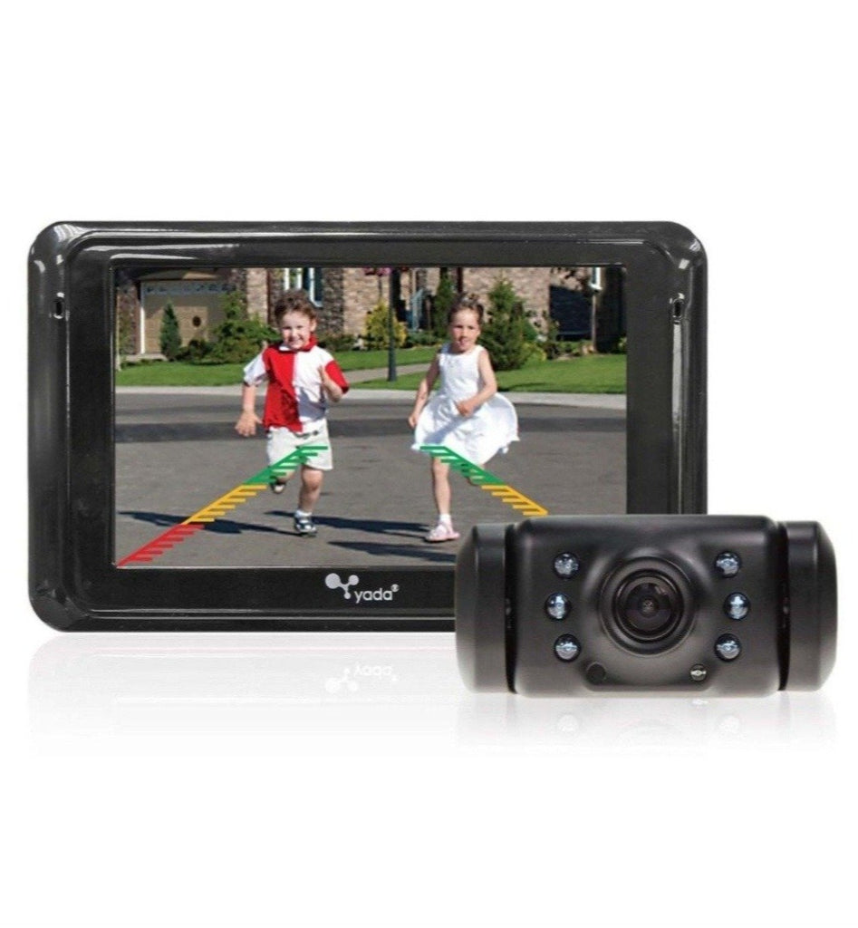 YIMU Solar Wireless License Plate Frame Backup Camera, 5'' HD Monitor with  Di